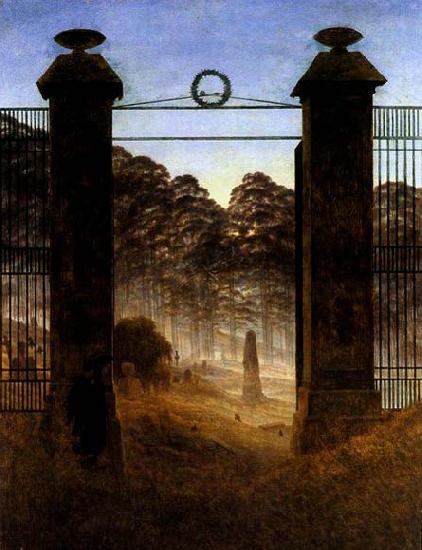 Caspar David Friedrich The Cemetery Entrance Germany oil painting art
